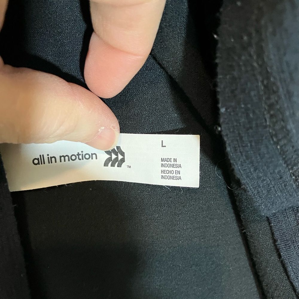 All in Motion, black activewear, cut out in back, size L, excellent condition - Picture 2 of 4